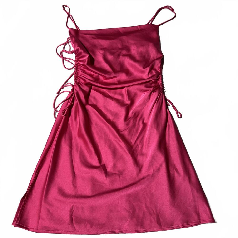 NWT Satin Cutout Tie Side Mini Party Dress, Size Small